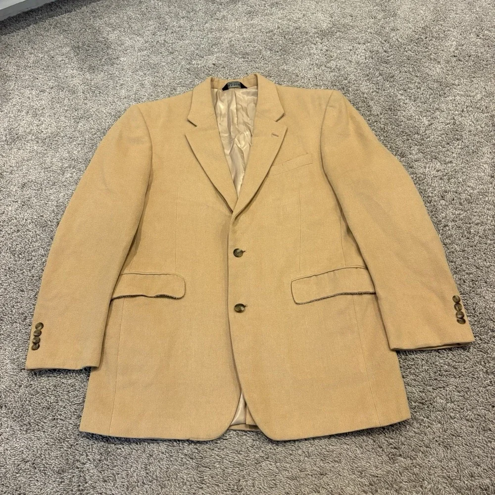 Jos A Bank Blazer Mens 42L Beige Camelhair Sport Coat Old Money Luxury Jacket